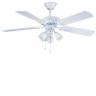 Global 42" Genoa Gloss White Ceiling Fan With 3 Lights