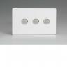 Varilight HDQ33S 3 Gang 400W 2-Way Push-On Push-Off Dimmer On A Twin Plate