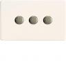 Varilight HDQ43S 3 Gang 250W 2-Way Push-On Push-Off Dimmer On A Twin Plate