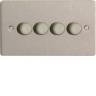 Varilight HFS44 4 Gang 250W 2 Way Push-On Push-Off Dimmer In Brushed Steel