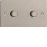 Varilight HFS62 2 Gang 600W 2 Way Push-On Push-Off Dimmer In Brushed Steel
