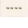 Varilight iDQi254MS 4 Gang 250W 1-Way Remote Control Dimmer On A Twin Plate
