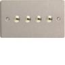 Varilight iFSi254M 4 Gang 250W 1 Way Remote Control / Touch Dimmerswitch (Twin Plate) In Brushed Steel
