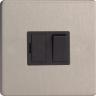Varilight 13A Switched Fuse Spur In Brushed Steel With Black Insert XDS6BS