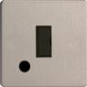 Varilight 13A Unswitched Fuse Spur In Brushed Steel + Flex Outlet With Black Insert XDS6UFOBS