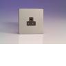 Varilight 1 Gang 2A Round Pin Socket In Brushed Steel With Black Insert XDSRP2ABS