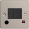 Varilight XFS6FONB 13A Switched Fuse Spur In Brushed Steel With Neon & Flex Outlet With Black Insert