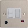 Varilight XFS6FONW 13A Switched Fuse Spur In Brushed Steel With Neon & Flex Outlet With White Insert