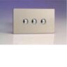Varilight iDSS003S 3 Gang Slave For Remote Control / Touch Dimmer (Twin Plate) In Brushed Steel