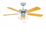 Global 42″ Genoa Stainless Steel Ceiling Fan With 3 Lights