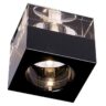 114960 Yudi Low Voltage Square Downlighter In Black And Clear