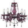 Searchlight 699-5PL Marie Therese 5 Light Blackcurrant Colour Chandelier