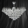Searchlight 9070-48CC Limoges Chrome/Crystal Semi Flush 3 Light Chandelier