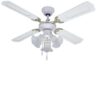 Global 42″ Orlando Ceiling Fan In White And Brass With 3 Lights