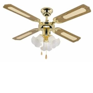 Global 42″ Orlando Polished Brass 3 Light Ceiling Fan