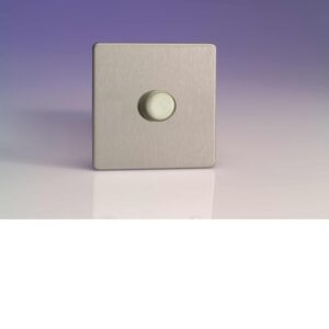 Varilight HDS7S 1 Gang Low Load Dimmer 2 Way Push-On Push-Off In Brushed Steel