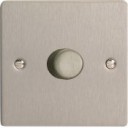 Varilight HFS3 1 Gang 400w 2 Way Push-On Push-Off Dimmer In Brushed Steel