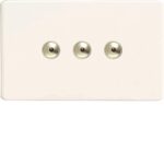Varilight iDQi403MS 3 Gang 400W 1-Way Remote Control Dimmer On A Twin Plate