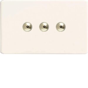 Varilight iDQi403MS 3 Gang 400W 1-Way Remote Control Dimmer On A Twin Plate