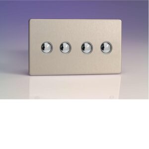 Varilight iDSS004S 4 Gang Slave For Remote Control / Touch Dimmer (Twin Plate) In Brushed Steel