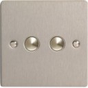 Varilight iFSS002 2 Gang Slave For Remote Control / Touch Dimmer In Brushed Steel