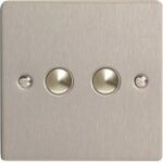 Varilight iFSS002 2 Gang Slave For Remote Control / Touch Dimmer In Brushed Steel