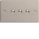Varilight iFSS003 3 Gang Slave For Remote Control / Touch Dimmer (Twin Plate) In Brushed Steel