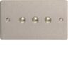 Varilight iFSS003 3 Gang Slave For Remote Control / Touch Dimmer (Twin Plate) In Brushed Steel
