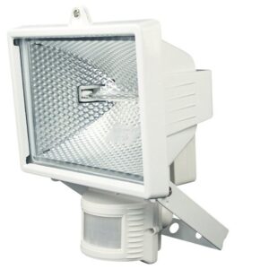 500W Floodlight With PIR In White