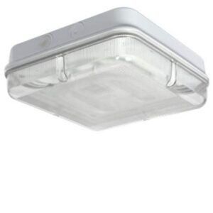 White/Prismatic IP65 High Frequency Square Polycarbonate 28w 2D Bulkhead Light
