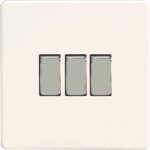 Varilight XDQ3S 3 Gang 10A 1 Or 2 Way Rocker Switch