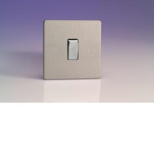 Varilight 1 Gang 10A 1 Or 2 Way Rocker Switch In Brushed Steel XDS1S