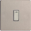 Varilight 1 Gang 20A Double Pole Rocker Switch + Neon In Brushed Steel XDS20NDS