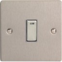 Varilight XFS20ND 1 Gang 20A Double Pole Rocker Switch With Neon In Brushed Steel