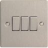 Varilight XFS3D 3 Gang 1 Or 2 Way Rocker Switch In Brushed Steel