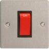 Varilight XFS45SB 45A Cooker Switch On A Single Plate In Brushed Steel With Black Insert