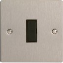 Varilight XFS6UB 13A Unswitched Fuse Spur In Brushed Steel With Black Insert