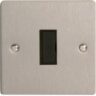 Varilight XFS6UB 13A Unswitched Fuse Spur In Brushed Steel With Black Insert