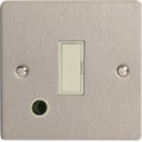 Varilight XFS6UFOW 13A Unswitched Fuse Spur In Brushed Steel With Flex Outlet With White Insert