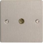 Varilight XFS8 1 Gang TV Co-ax Socket In Brushed Steel