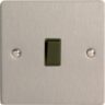 Varilight XFSBPB 1 Gang 10A Retractive Switch In Brushed Steel With Black Insert