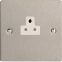 Varilight XFSRP2AW 1 Gang 2A Round Pin Socket In Brushed Steel With White Insert