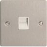 Varilight XFSTMW 1 Gang Telephone Master Socket In Brushed Steel With White Insert