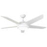 54″ Neptune Ceiling Fan In White With Remote Control And LED Light