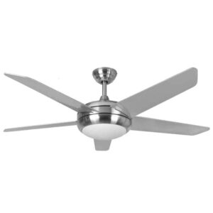 54″ Neptune Ceiling Fan In Brushed Nickel With Remote Control And LED Light