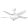 44″ Neptune Ceiling Fan In White With Remote Control And LED Light