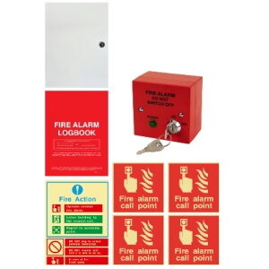 Fire Alarm Accessory Kit With Log Book, Document Enclosure, Fire Action Sign, Call Point Signs And Keyswitch Isolator