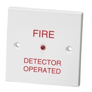 1 Gang Remote Indicator Unit With “Fire Detector Operated” Text In Red