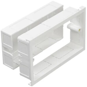 Univolt SLB2-A 2 Gang Adjustable Mounting White PVC-U Back Box Between 30-50mm Depth