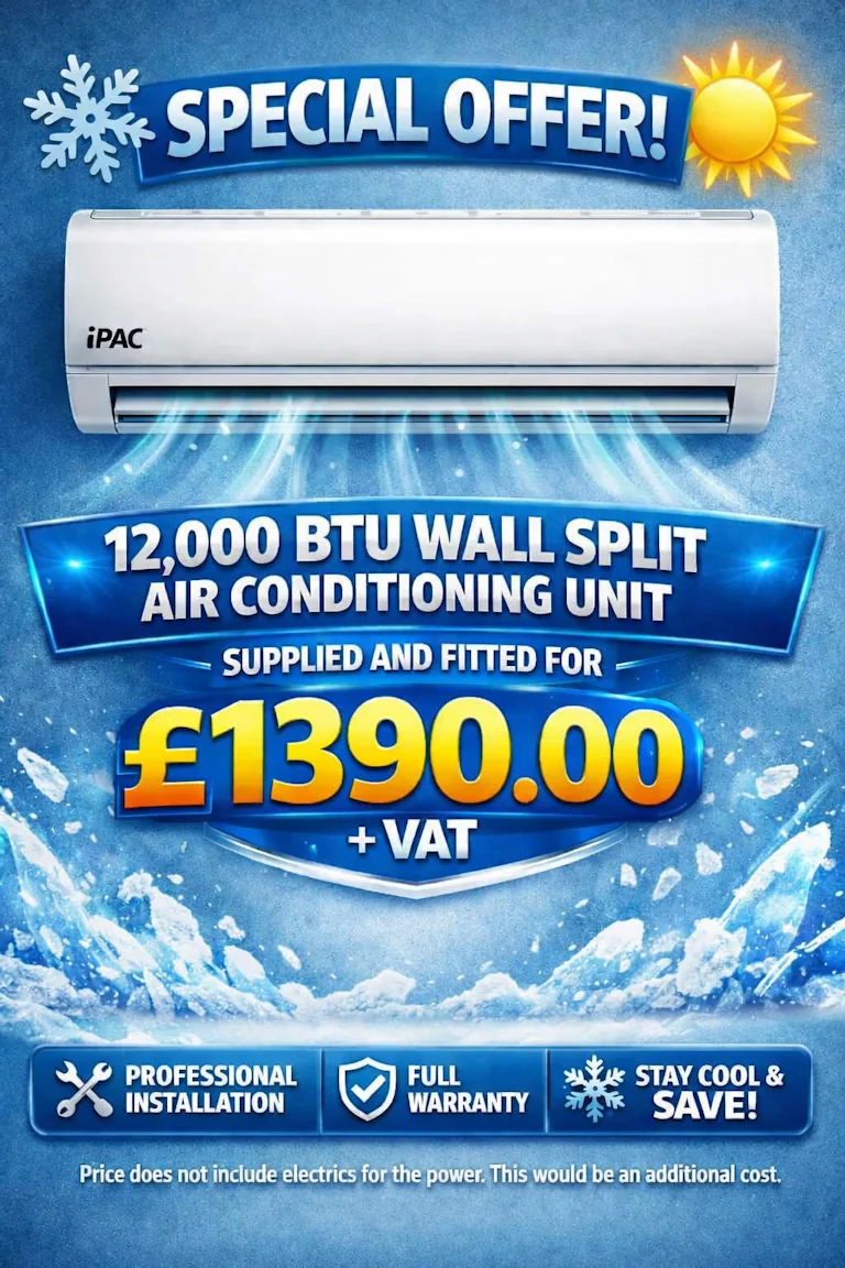 special offer for the supply and installation of a 12000BTU air conditioning unit